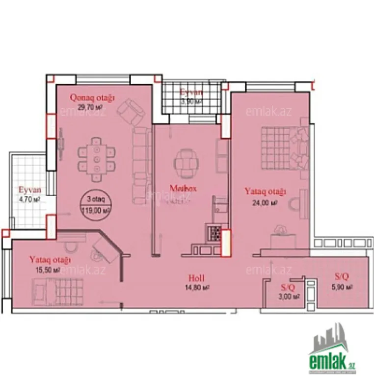 Satılır 3 otaqlı yeni tikili 120 m²