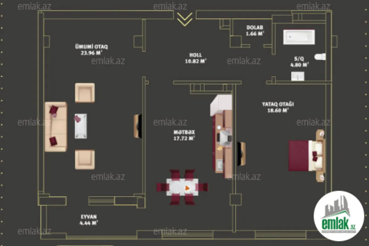 Satılır 2 otaqlı yeni tikili 84 m²