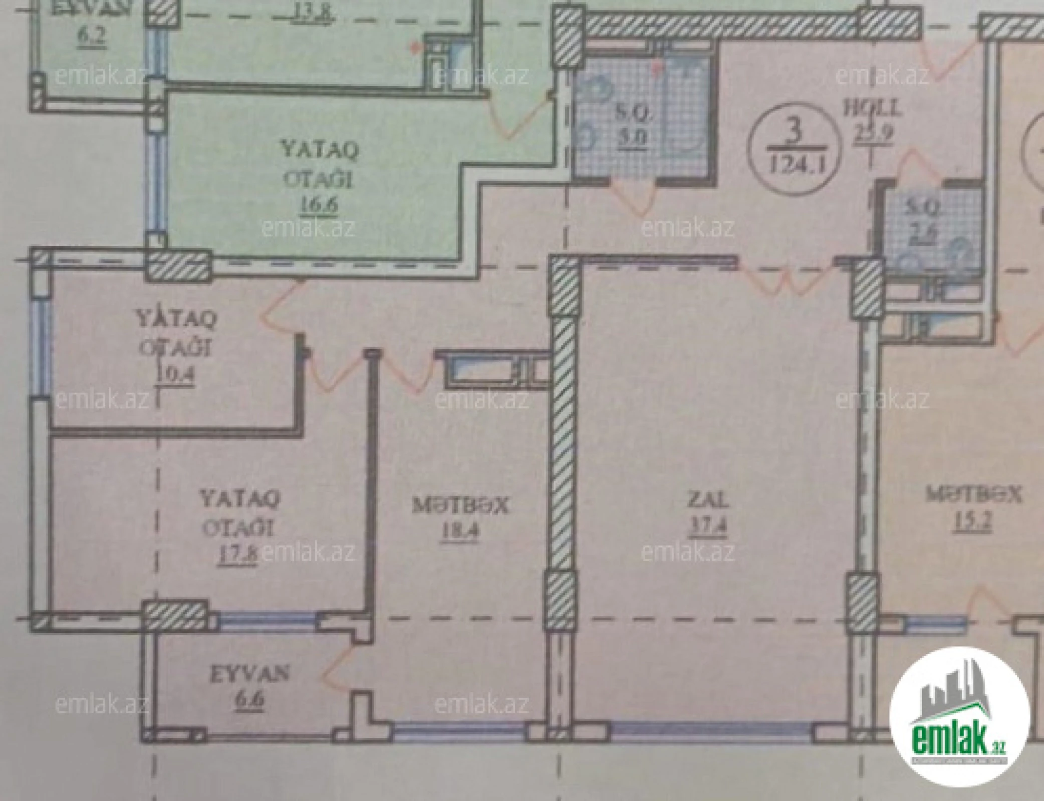 Satılır 3 otaqlı yeni tikili 125 m²