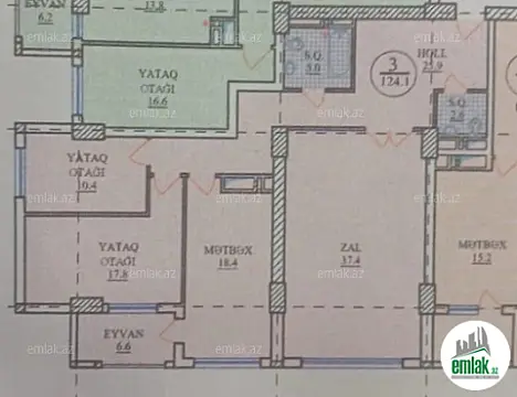 Satılır 3 otaqlı yeni tikili 125 m²