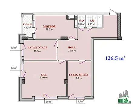 Satılır 3 otaqlı yeni tikili 126.5 m²