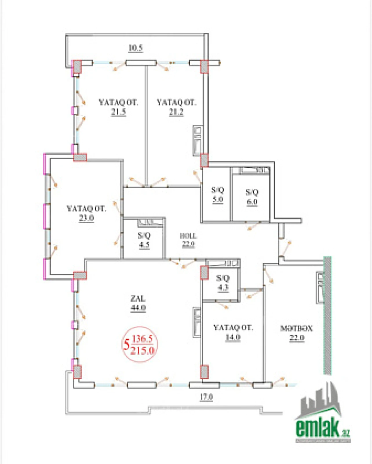 Satılır 4 otaqlı yeni tikili 215 m²