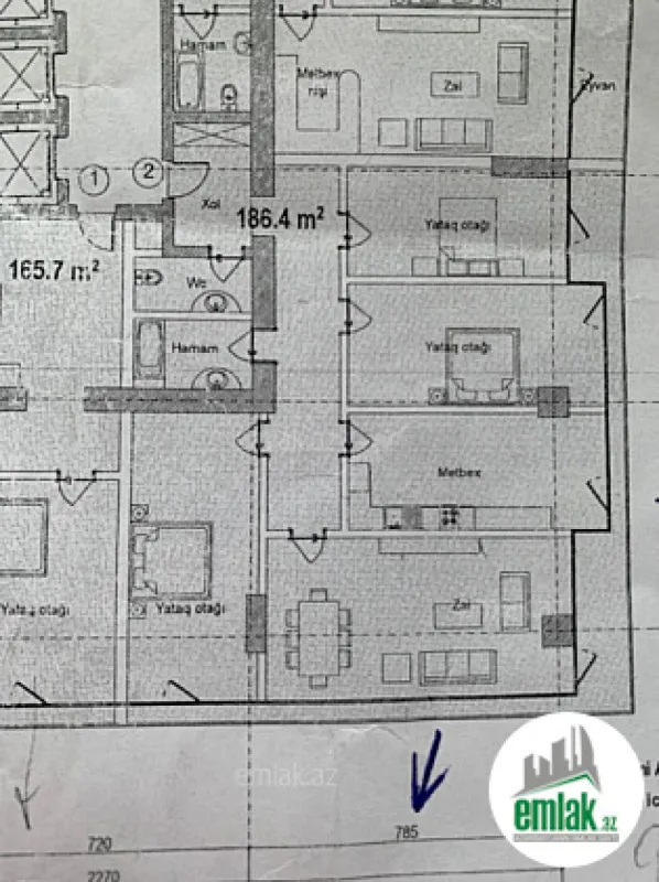 Satılır 4 otaqlı yeni tikili 186 m²