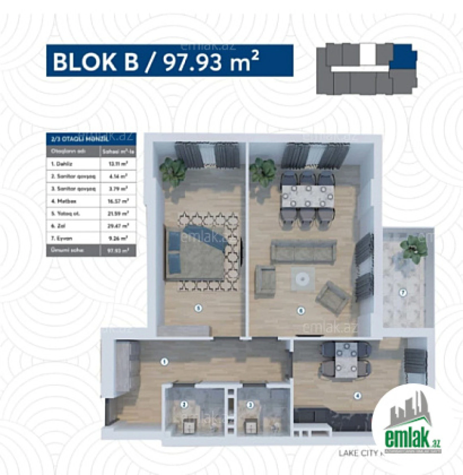 Satılır 3 otaqlı yeni tikili 100 m²