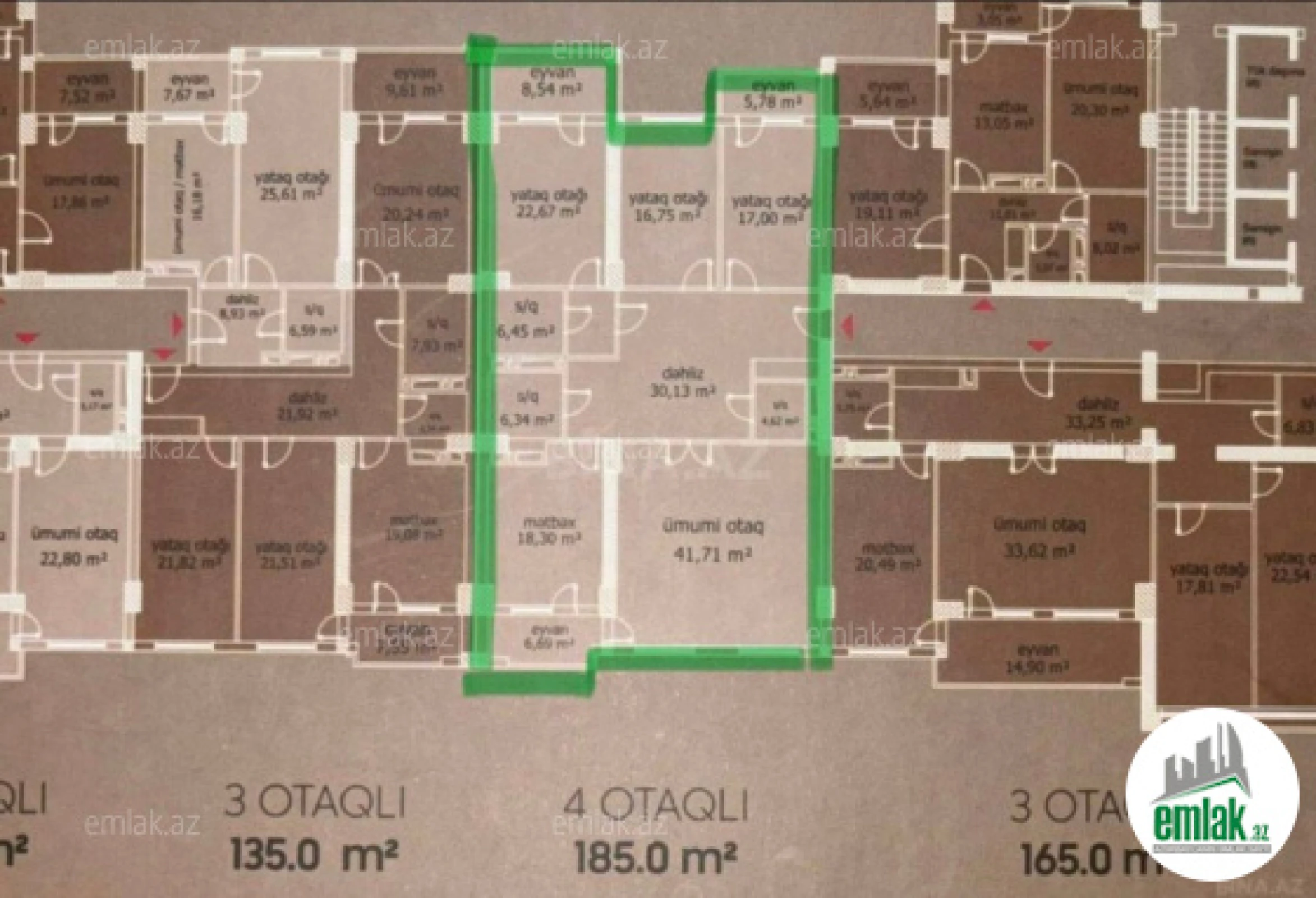 Satılır 4 otaqlı yeni tikili 185 m²