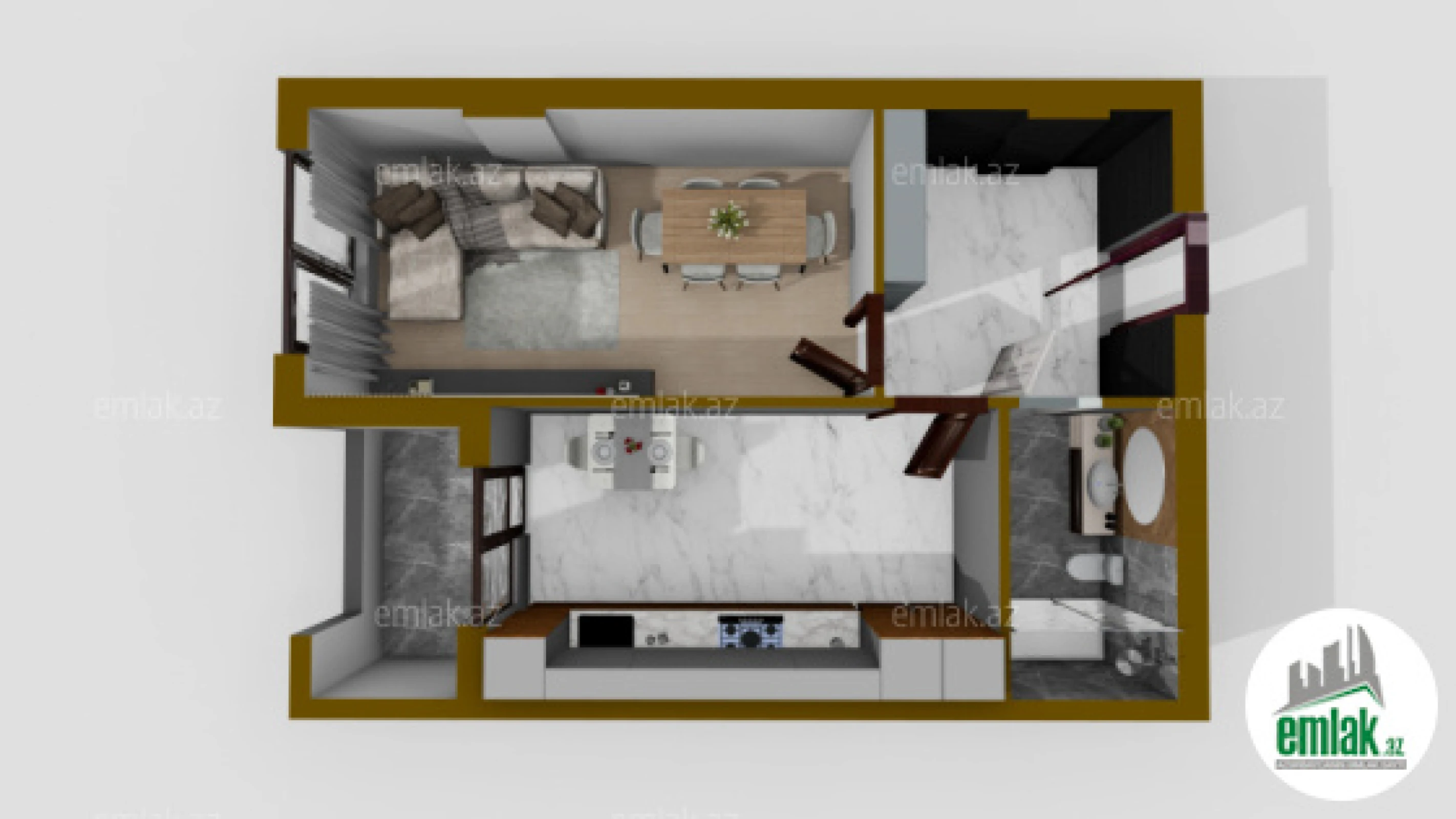 Satılır 1 otaqlı yeni tikili 47.6 m²