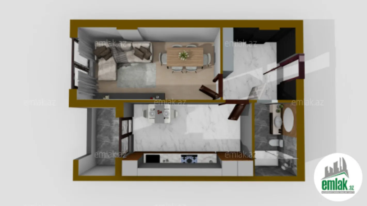 Satılır 1 otaqlı yeni tikili 47.6 m²