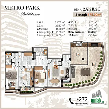 Satılır 3 otaqlı yeni tikili 175 m²