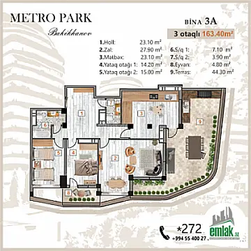 Satılır 3 otaqlı yeni tikili 163.4 m²