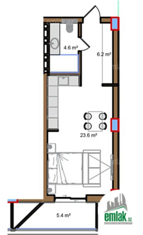 Satılır 1 otaqlı yeni tikili 49.9 m²