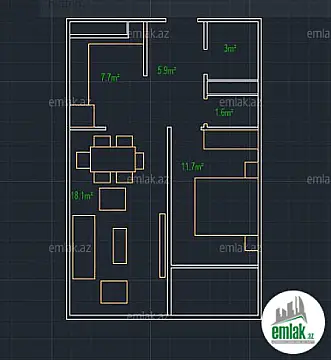 Satılır 2 otaqlı yeni tikili 57 m²