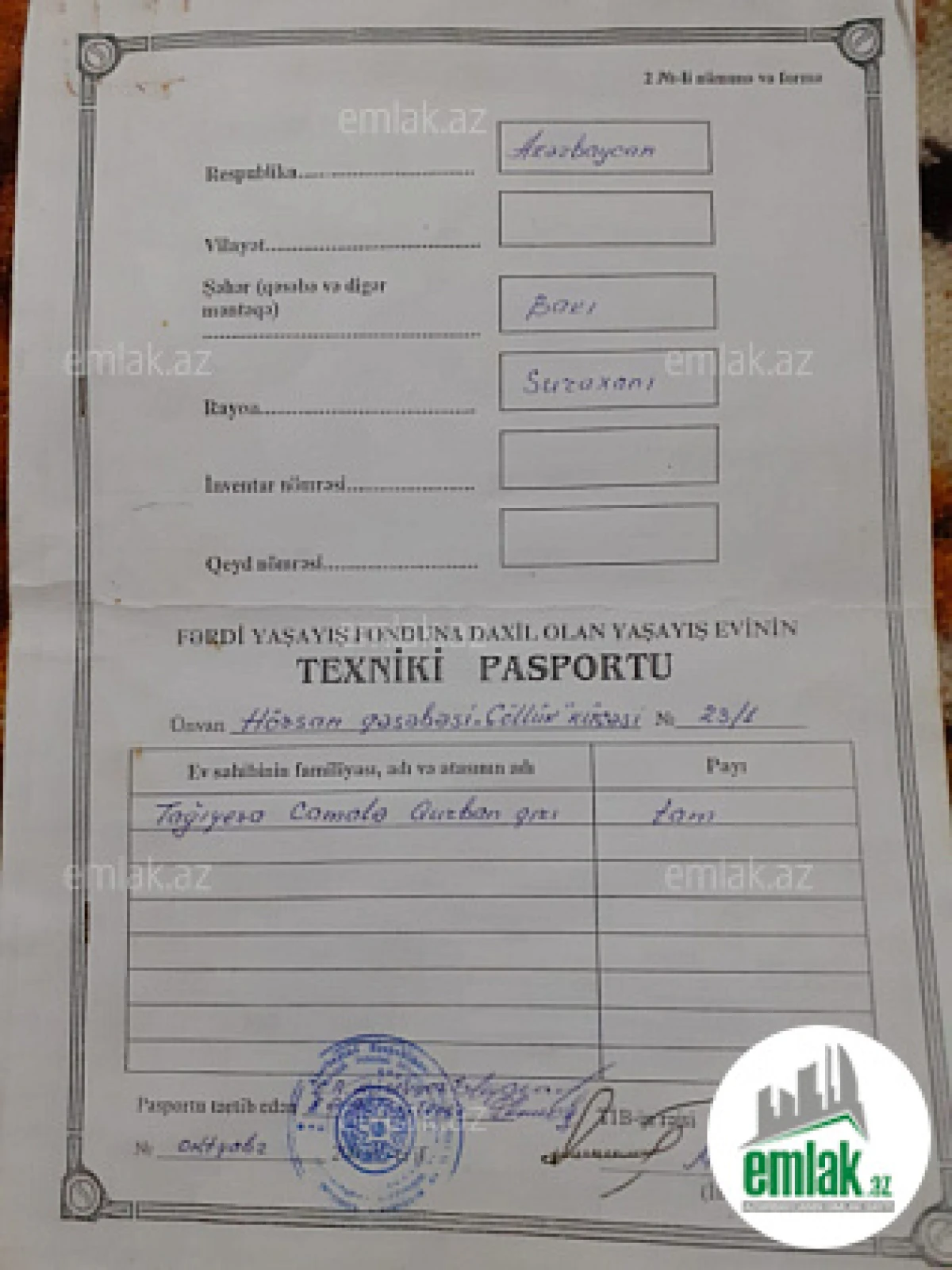 Satılır 3 otaqlı həyət evi 65 m²