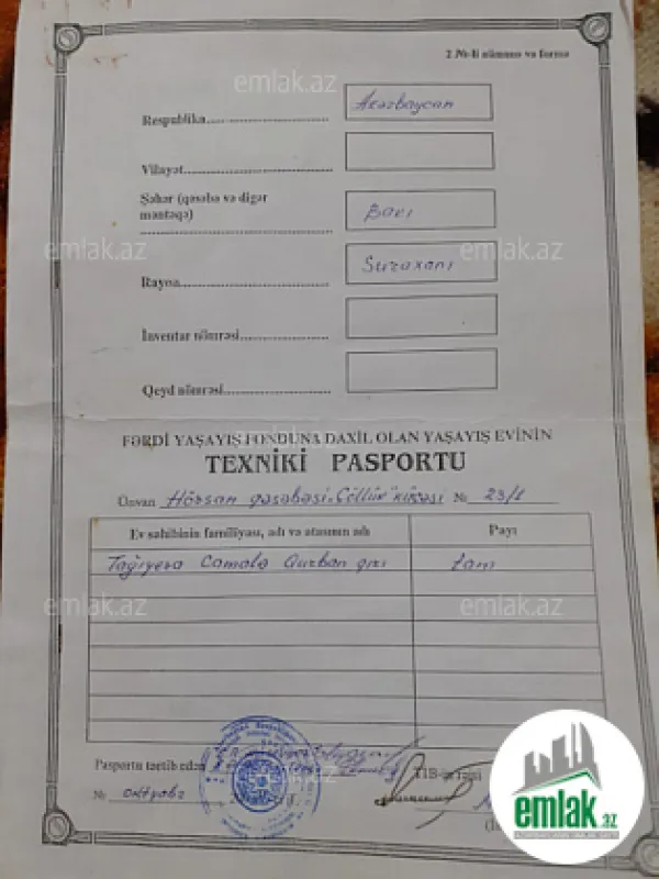 Satılır 3 otaqlı həyət evi 65 m²