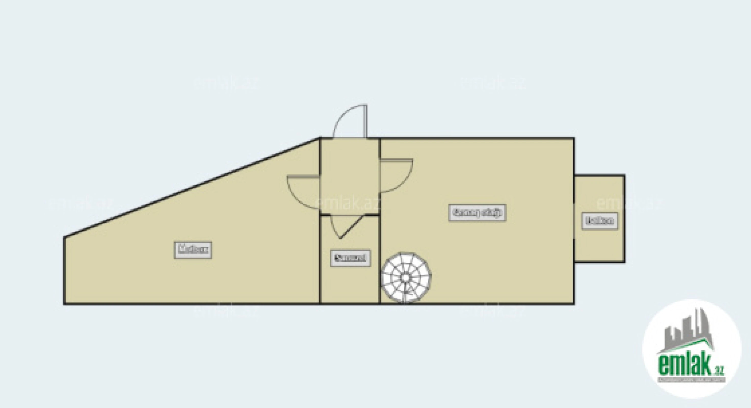 Satılır 2 otaqlı köhnə tikili 50 m²
