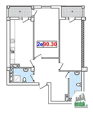 Satılır 2 otaqlı yeni tikili 90.3 m²