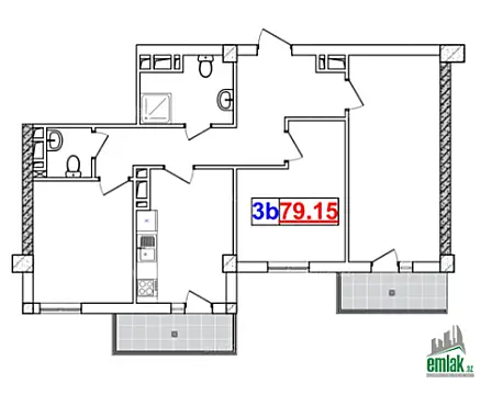 Satılır 3 otaqlı yeni tikili 79.15 m²