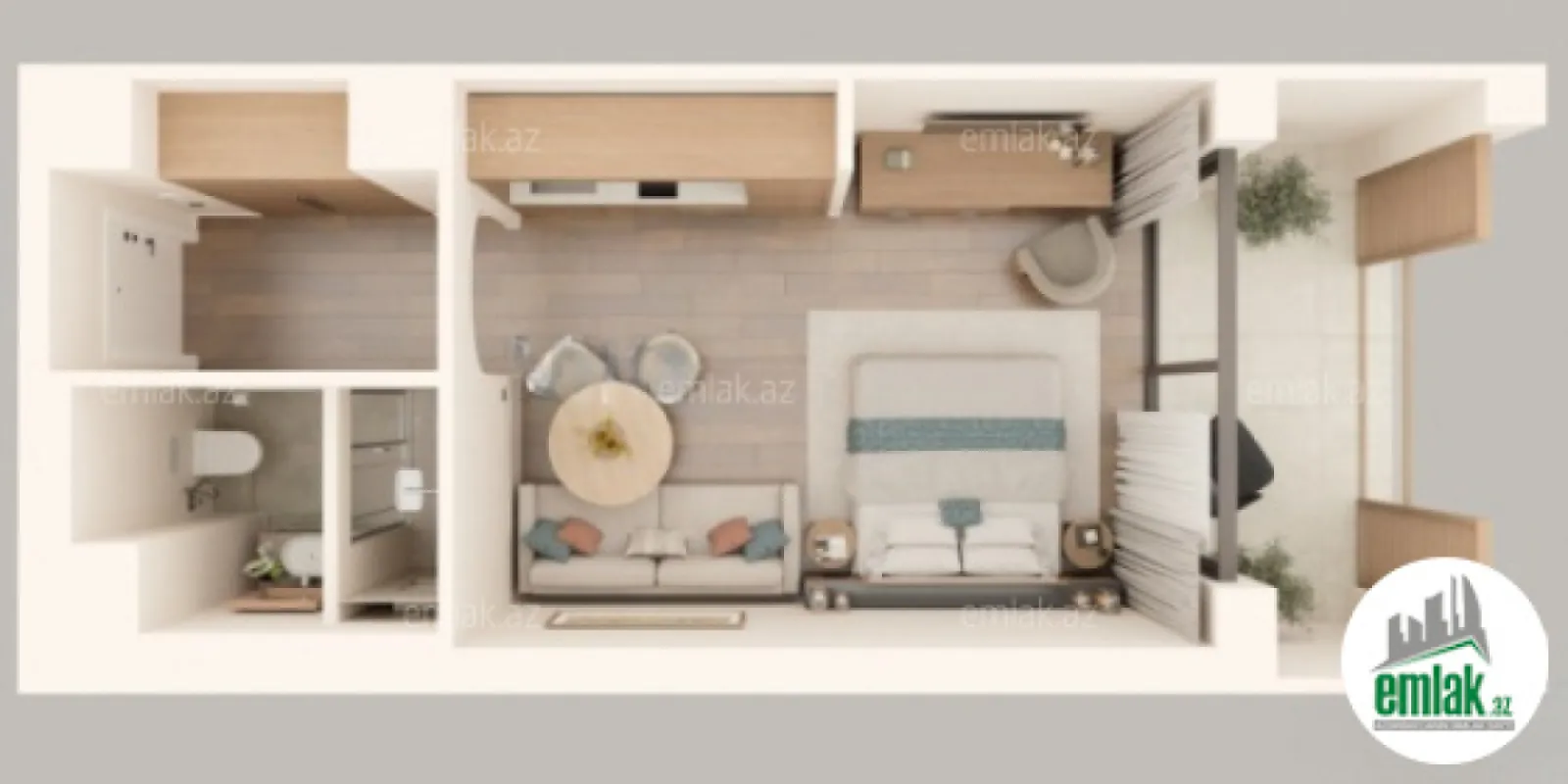 Satılır 1 otaqlı yeni tikili 48.9 m²