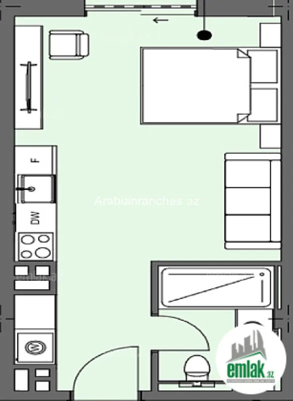 Satılır 1 otaqlı yeni tikili 48.9 m²