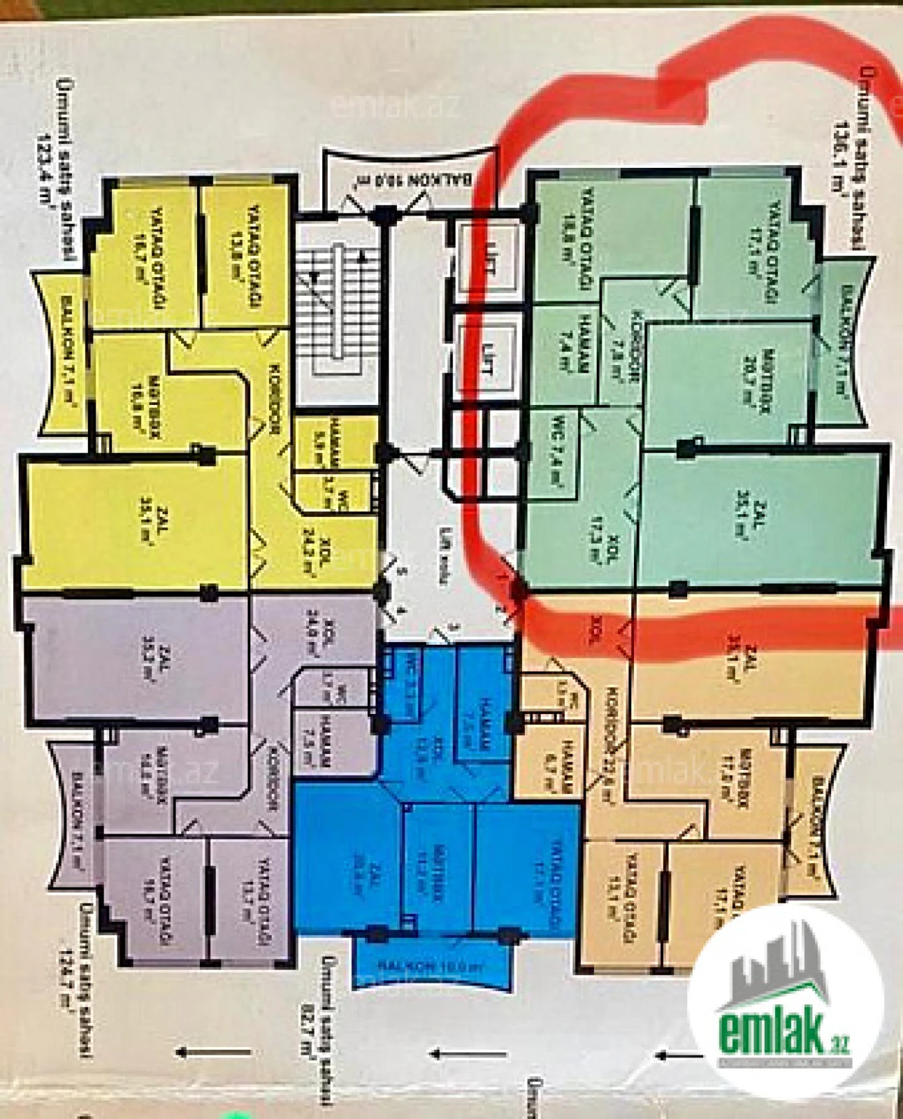 Satılır 3 otaqlı yeni tikili 136 m²