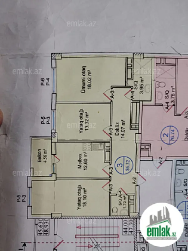 Satılır 3 otaqlı yeni tikili 88 m²