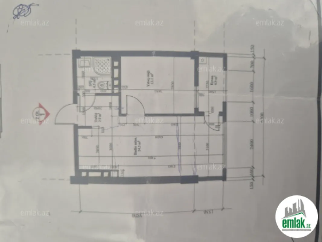 Satılır 2 otaqlı yeni tikili 48.7 m²