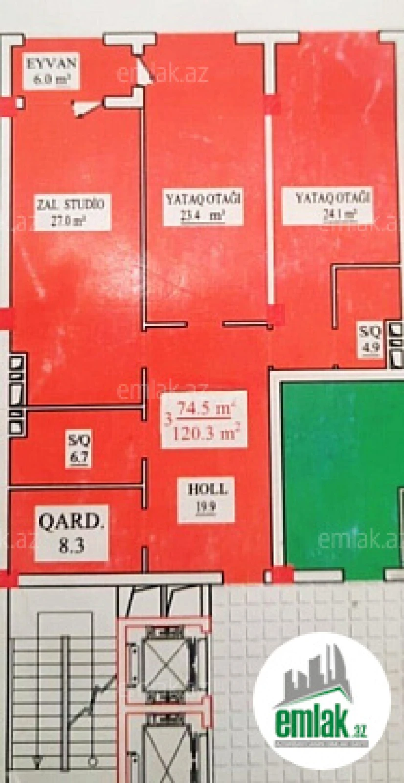 Satılır 3 otaqlı yeni tikili 120 m²