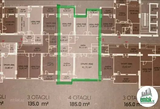 Satılır 4 otaqlı yeni tikili 185 m²