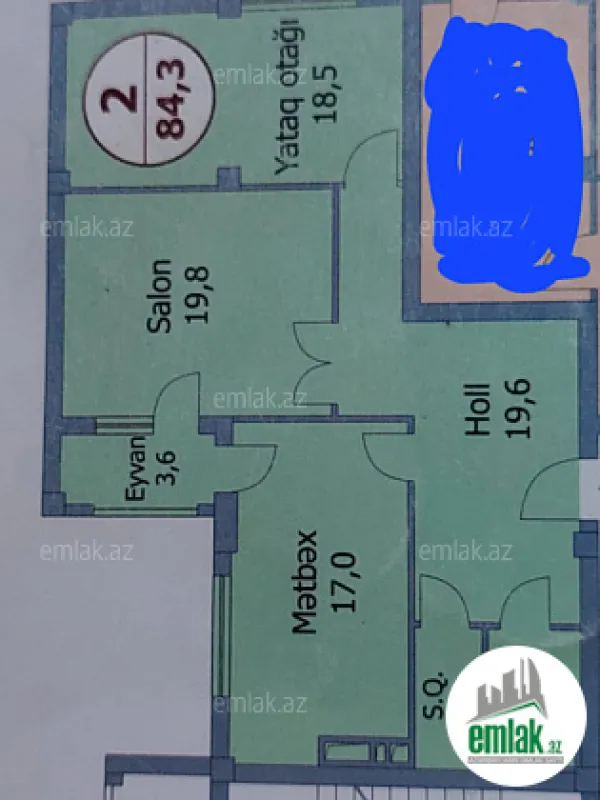 Satılır 2 otaqlı yeni tikili 85 m²