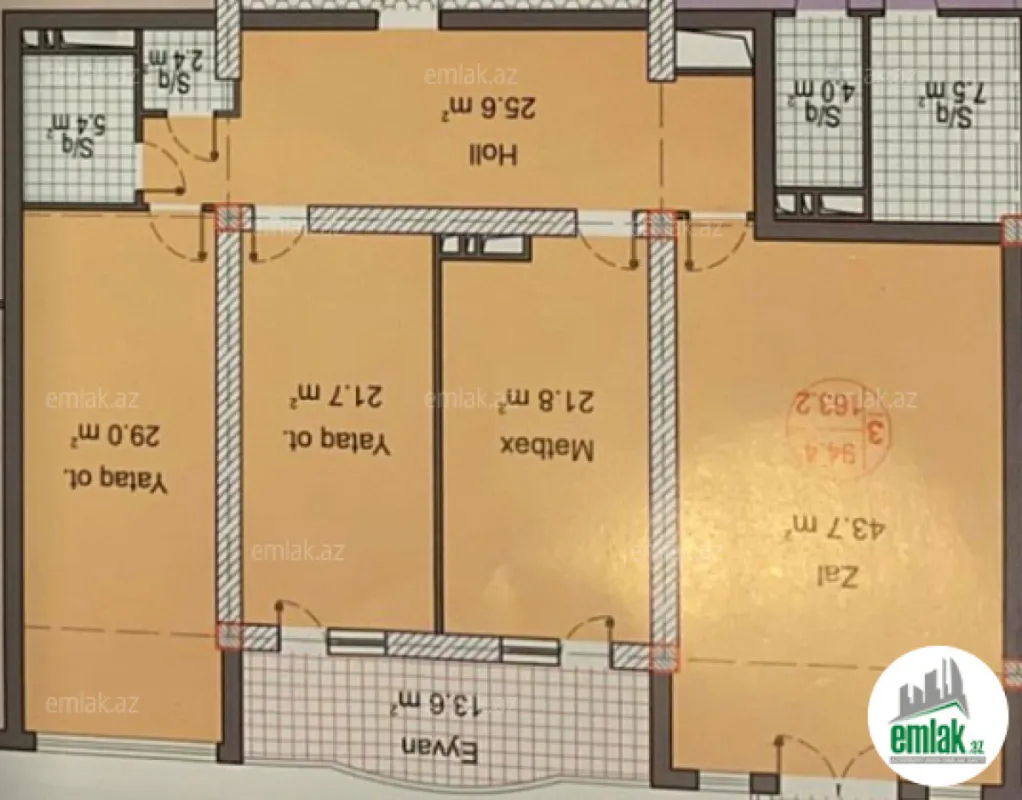 Satılır 3 otaqlı yeni tikili 163.4 m²