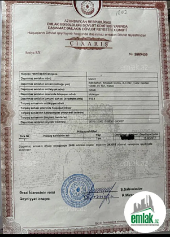 Satılır 3 otaqlı yeni tikili 122 m²