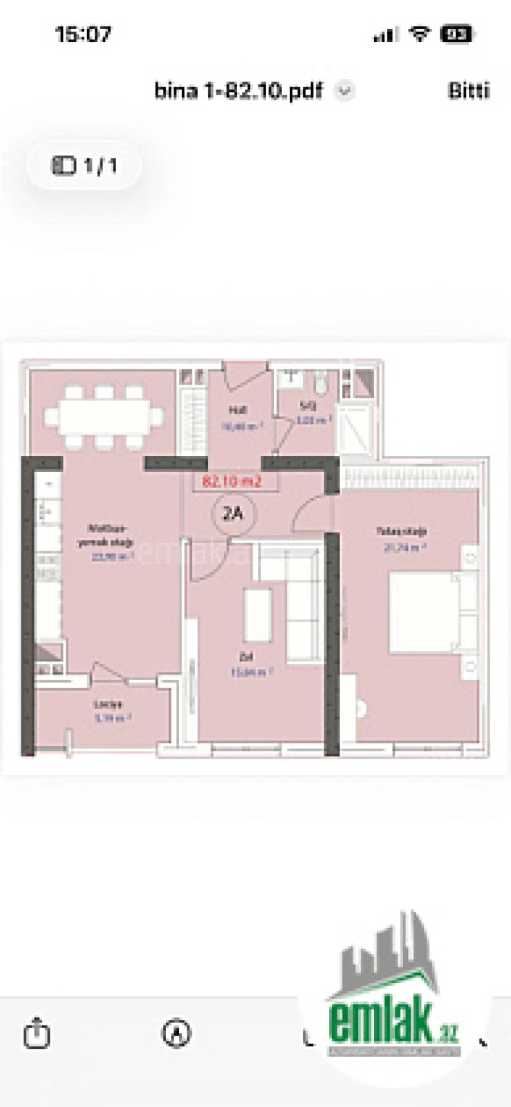 Satılır 2 otaqlı yeni tikili 82.1 m²
