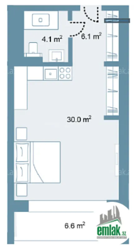 Satılır 1 otaqlı yeni tikili 55.6 m²