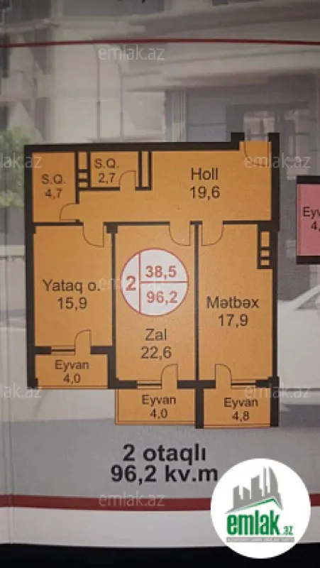 Satılır 3 otaqlı yeni tikili 96.2 m²