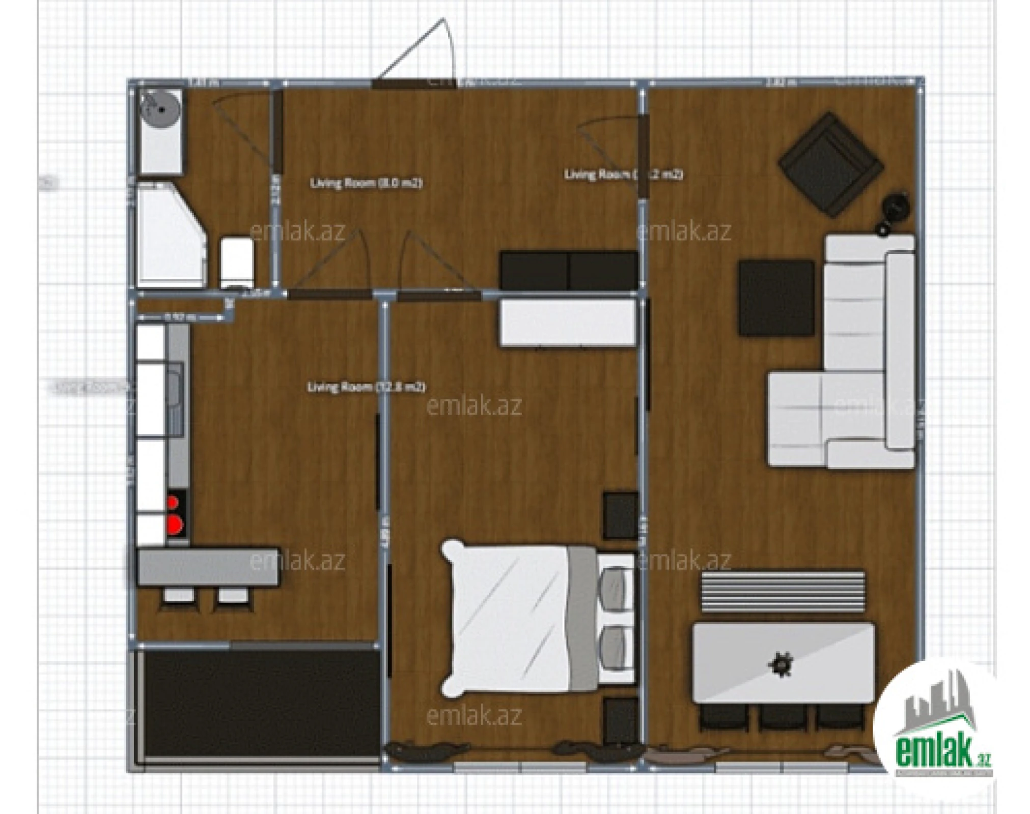 Satılır 2 otaqlı yeni tikili 62.1 m²