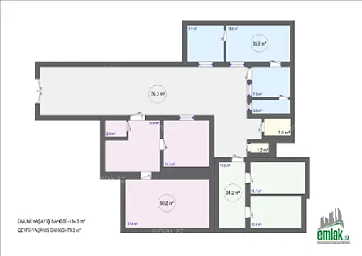 Satılır 2 otaqlı həyət evi 134 m²