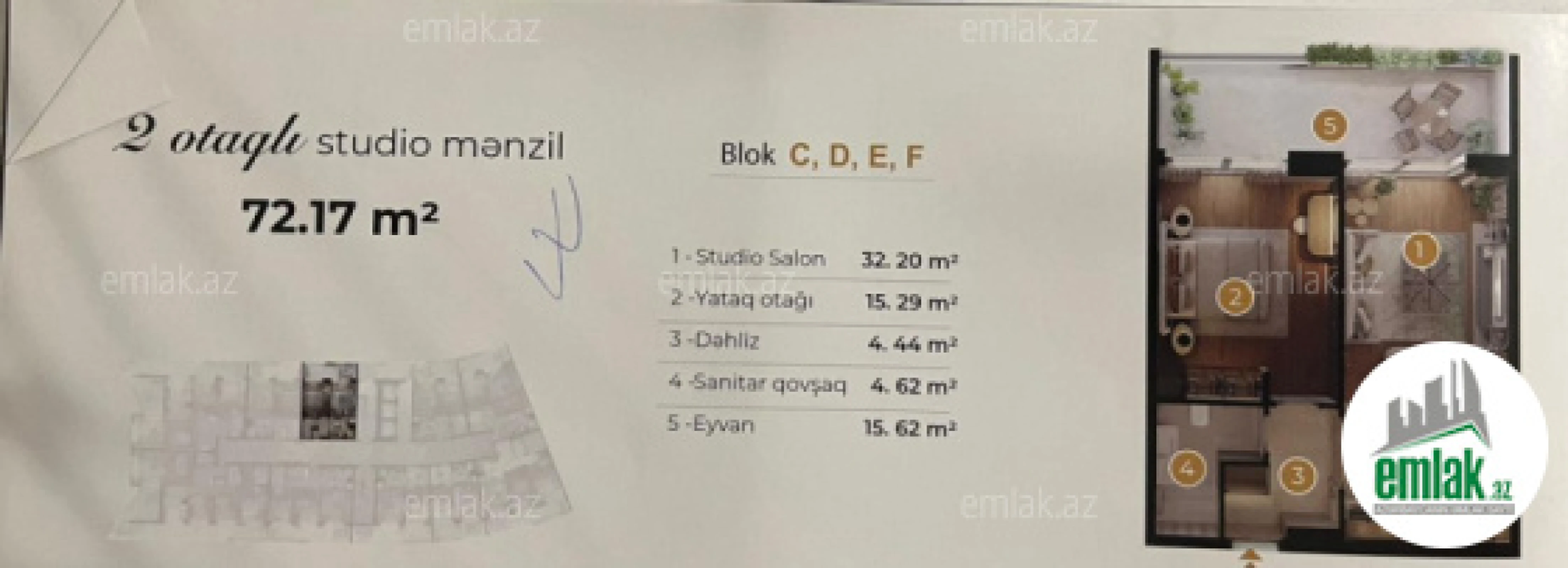 Satılır 2 otaqlı yeni tikili 73 m²