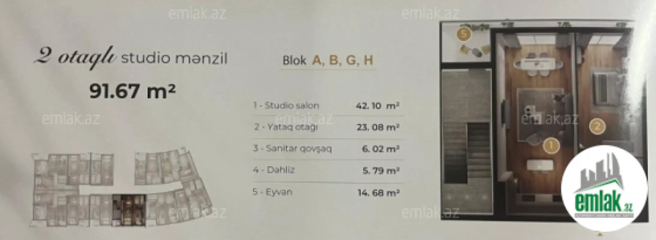 Satılır 2 otaqlı yeni tikili 92 m²
