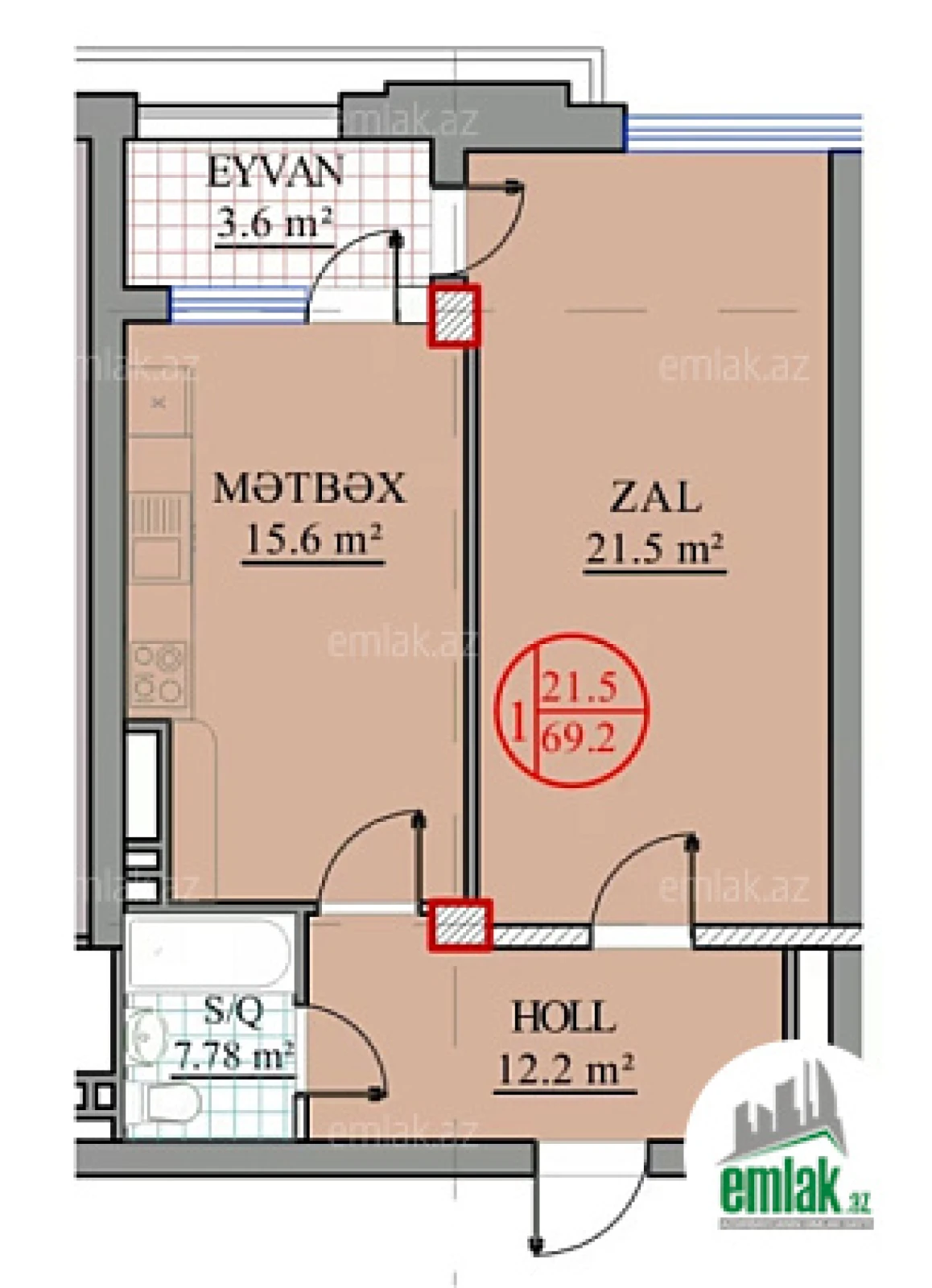 Satılır 2 otaqlı yeni tikili 70 m²