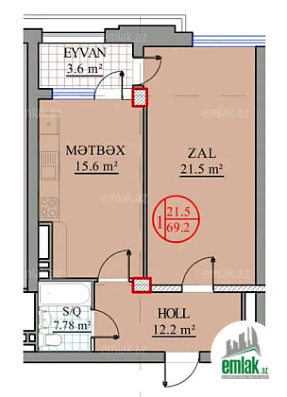 Satılır 2 otaqlı yeni tikili 70 m²
