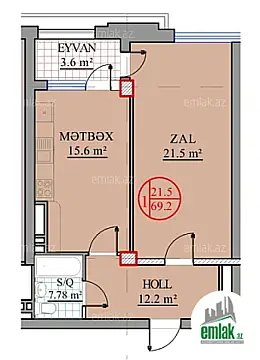 Satılır 2 otaqlı yeni tikili 70 m²