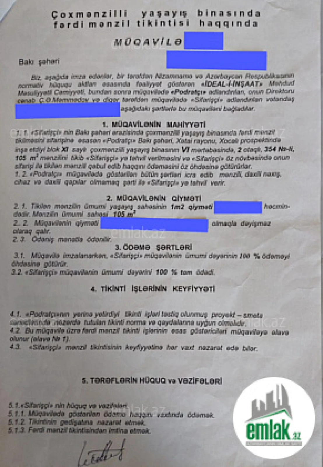 Satılır 4 otaqlı yeni tikili 110 m²