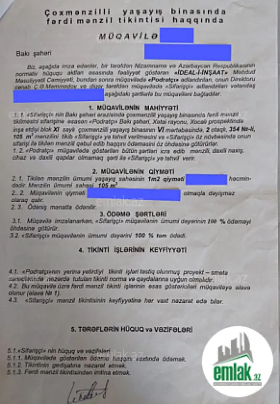 Satılır 4 otaqlı yeni tikili 110 m²