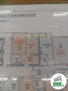 Satılır 1 otaqlı yeni tikili 44.3 m²