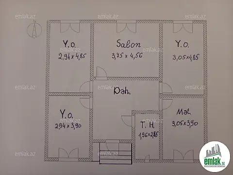 Satılır 4 otaqlı həyət evi 90 m²