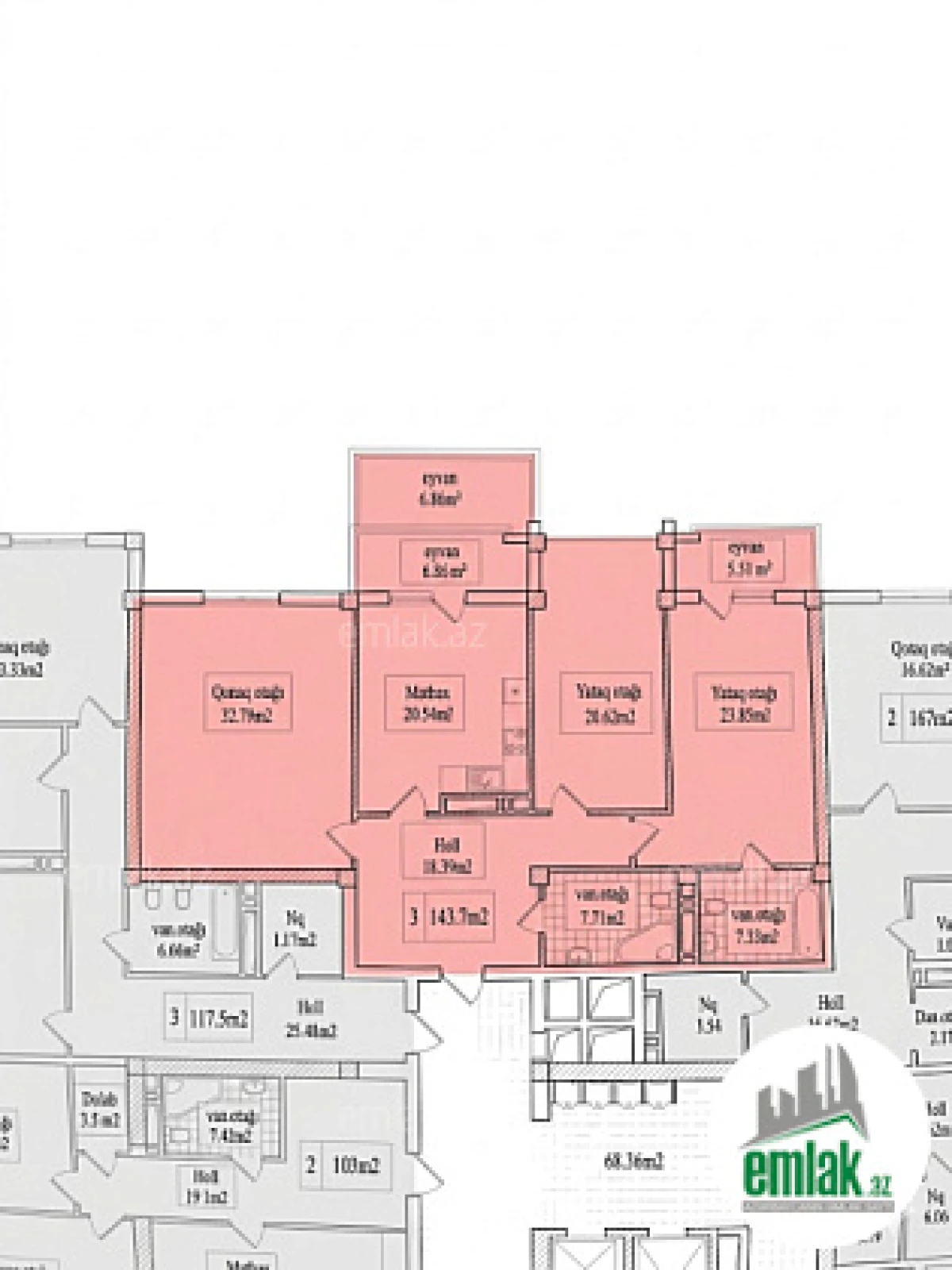 Satılır 3 otaqlı yeni tikili 145 m²