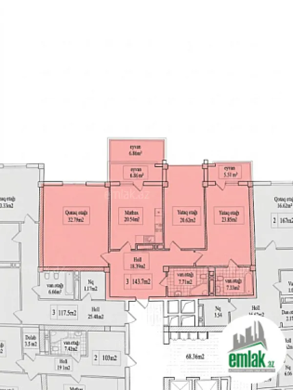 Satılır 3 otaqlı yeni tikili 145 m²