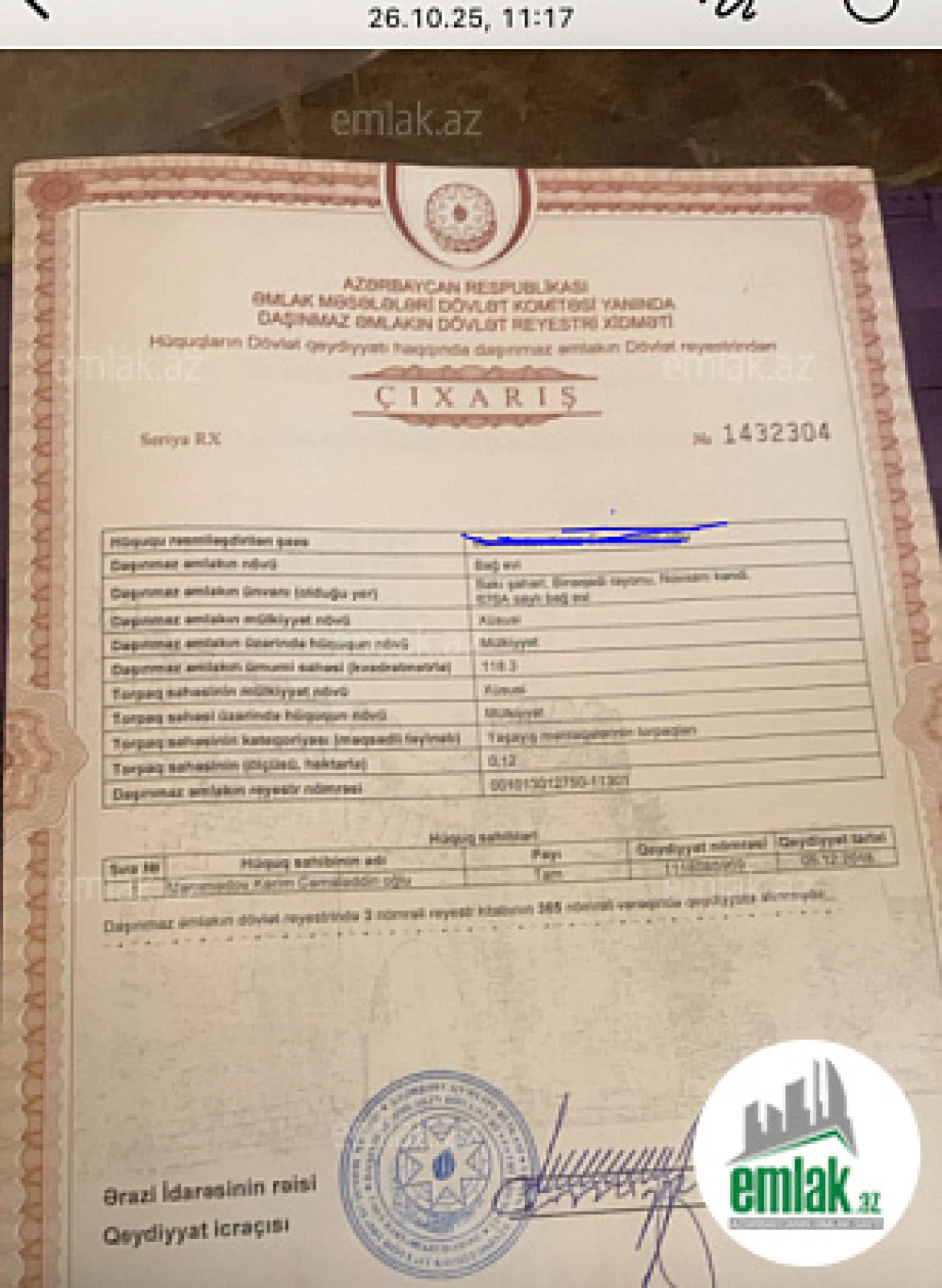 Satılır 5 otaqlı mənzil 150 m²