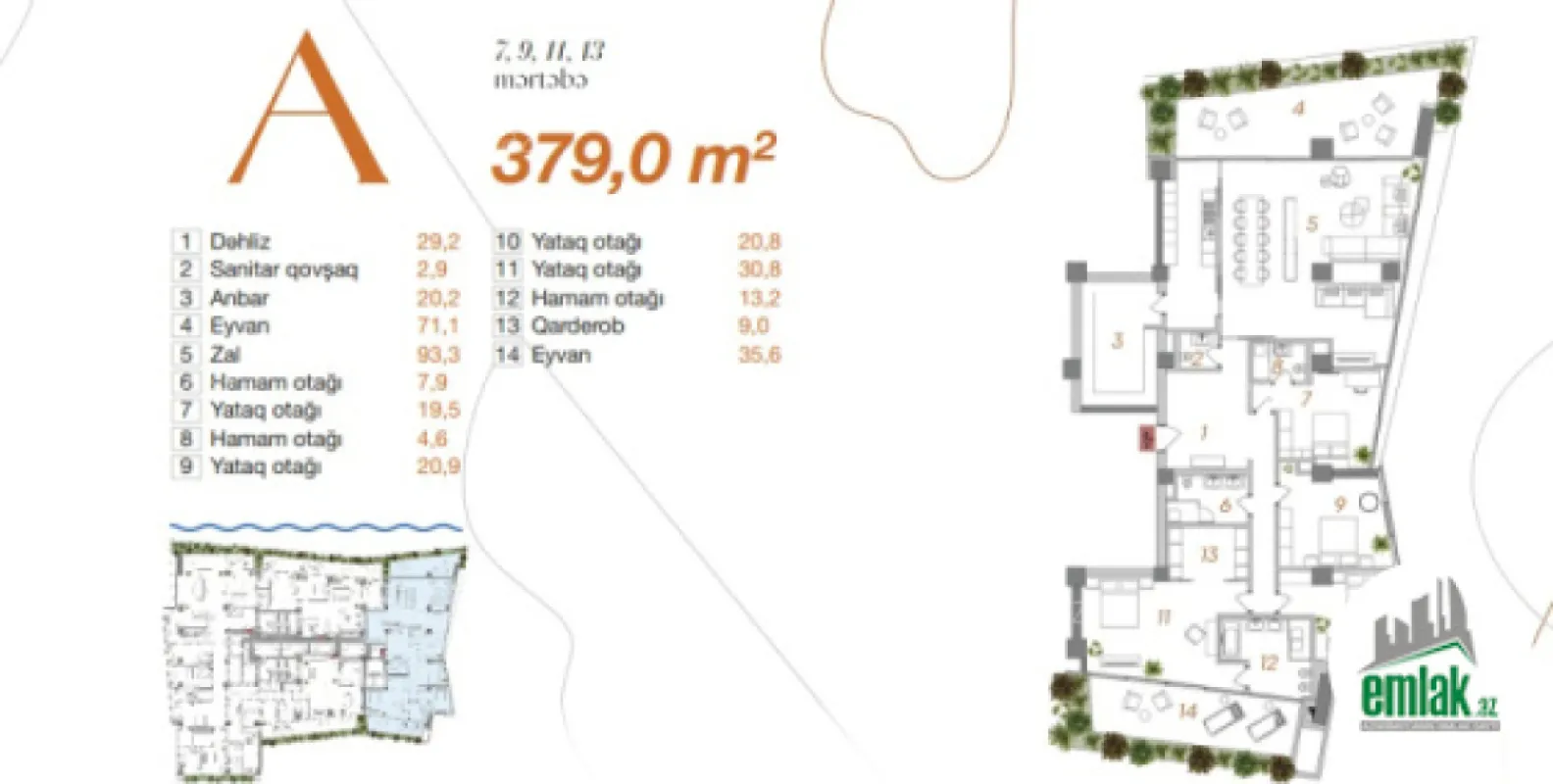 Satılır 5 otaqlı yeni tikili 2539000 m²