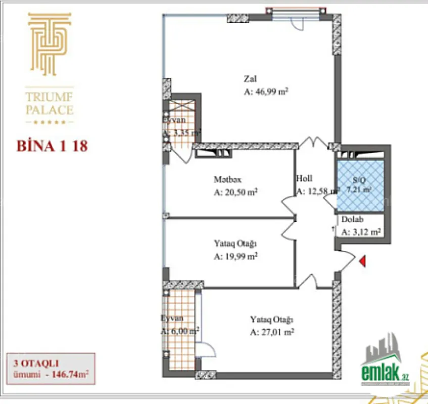 Satılır 3 otaqlı yeni tikili 147 m²