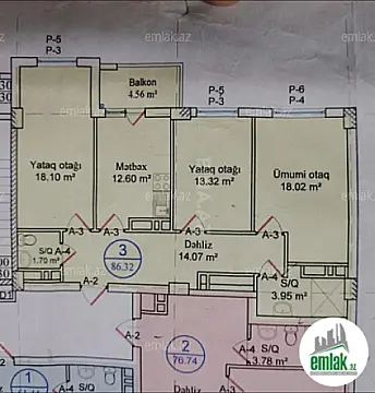 Satılır 3 otaqlı yeni tikili 86.3 m²